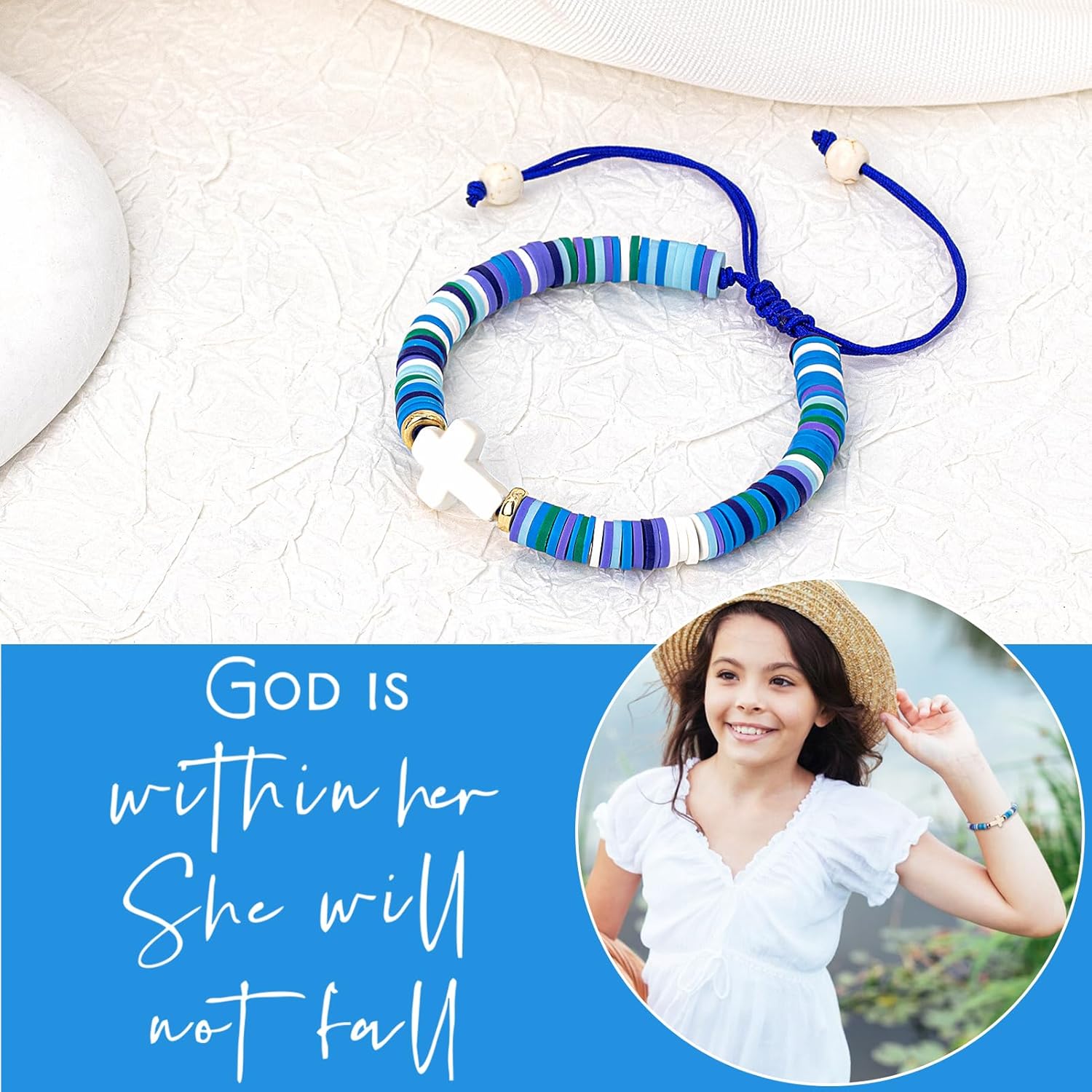 Christian Cross Bracelet for Girls, Women Cute Valentine's Day Gifts for Her, Kids Baptism Communion Easter Gifts, Unique Gifts for Daughter Granddaughter Niece Sister in Christ Birthday - Image 5