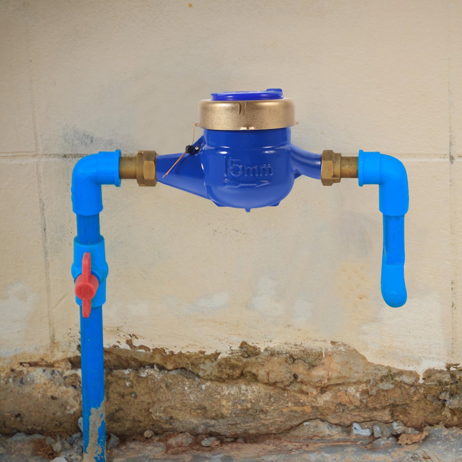 VILLCASE Medidor de Agua Dn15 de Metal Resistente Corrosión Cubierta Protectora, Fácil de Instalar para Medición Precisa en Hogares y Jardines Estilo Aleatorio