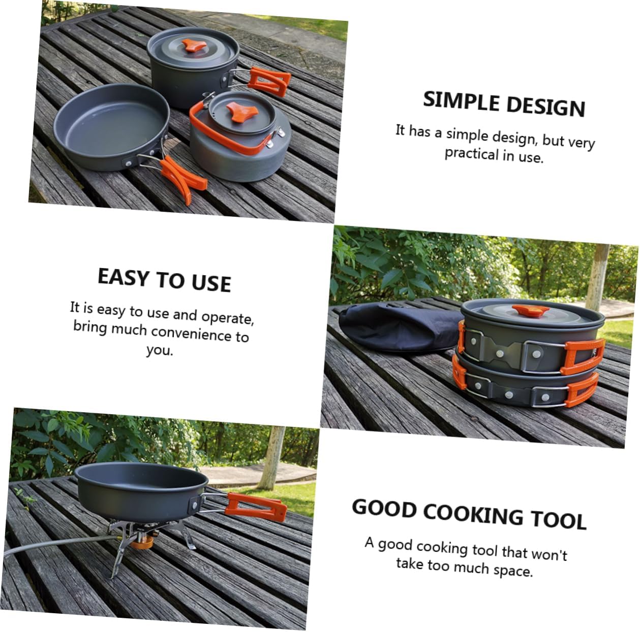 POPETPOP 1set Outdoor Cooking Set Aluminum Camping Cookware for People High Temperature Resistant Portable Cookers for Picnics Grilling and Hiking Activities