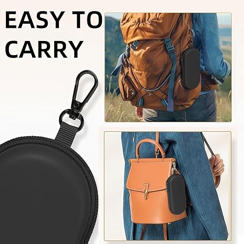 Miniatura 5 de CHANGAR Funda doble para gafas, carcasa rígida de poliuretano, organizador de lentes de sol de cuero múltiple con clip, almacenamiento doble para