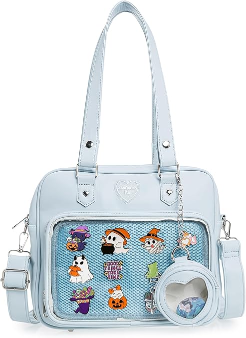 Ita Bag Crossbody Handbags Kawaii Shoulder Purse Square Backpack with Insert Anime Pins Display