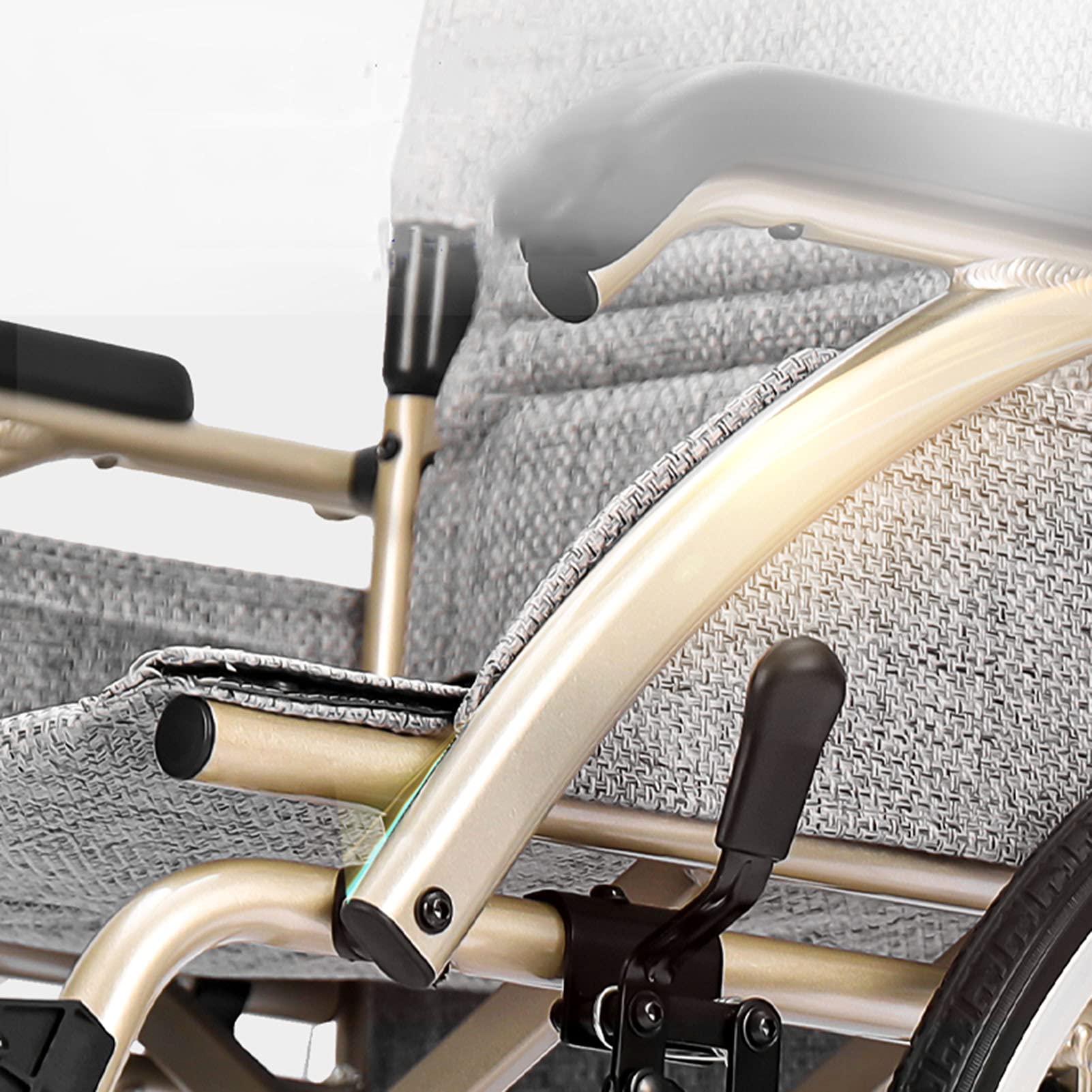 Silla de Ruedas Manual Ligera Portátil Propulsada Transit Travel Frenos de Mano Ruedas Antipinchazos/Color1