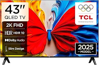 TCL 43S5K Television 43 Inch Smart TV QLED HDR 10 Google TV, Dolby Audio, Game Mode, Multiple Eye Care with Slim Design (2025 Model)