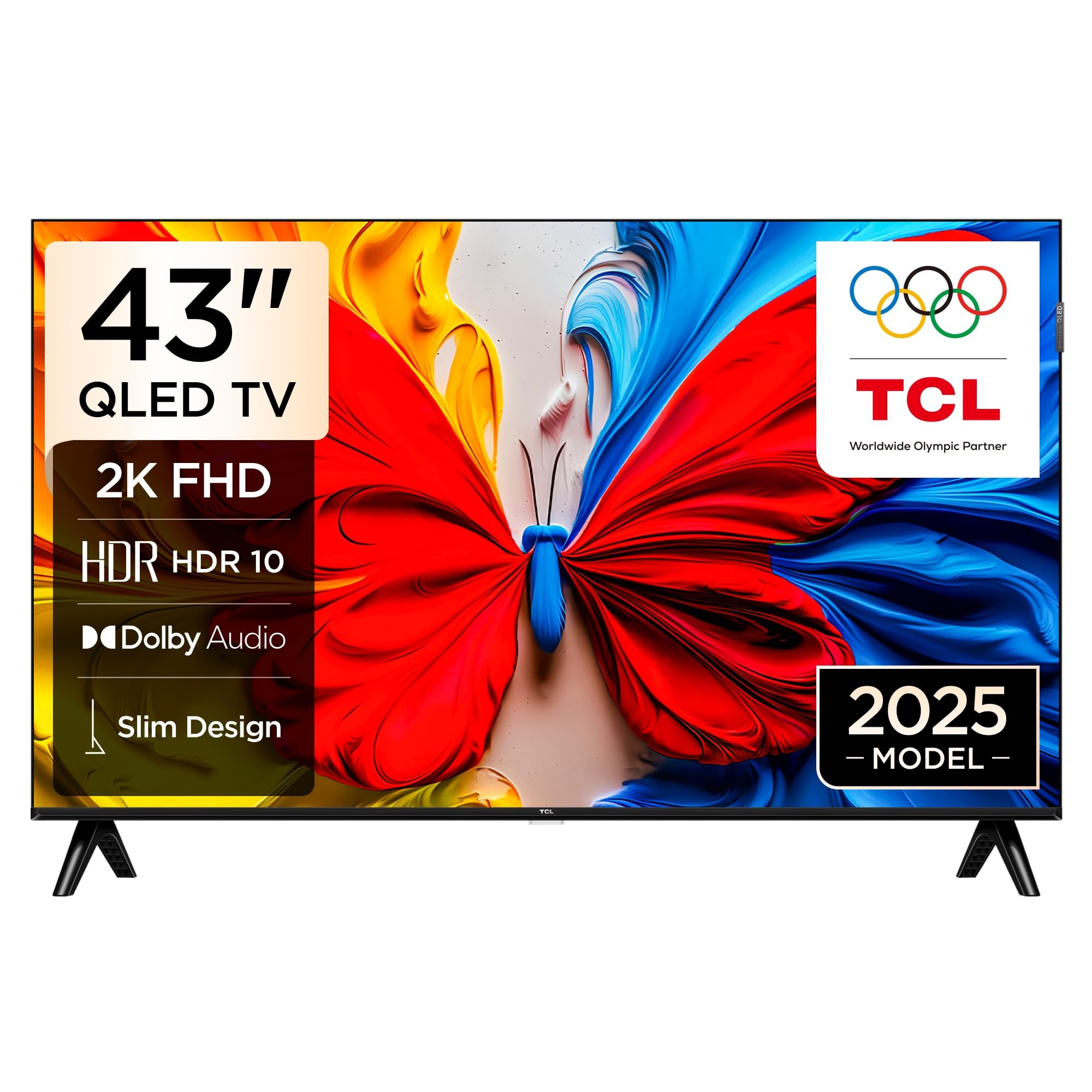 TCL 43S5K Television 43 Inch Smart TV QLED HDR 10 Google TV, Dolby