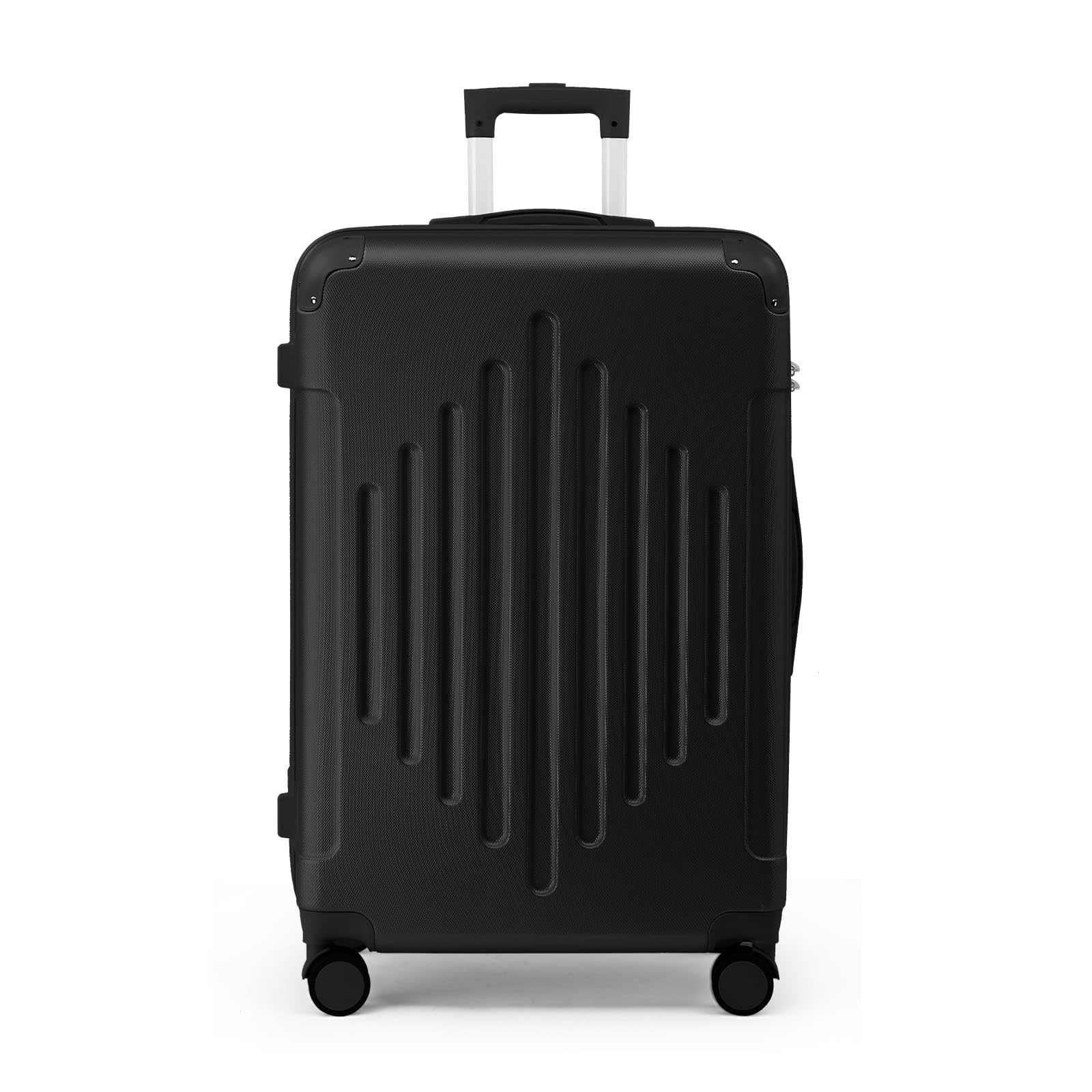 LEADZM Valise Grande Taille Rigide en ABS, 4 roulettes Spinner, Coins Renforcés, Serrure à Combinaison, ABS avec Coins Renforcés - Bagage Soute - Noir, XL/75cm