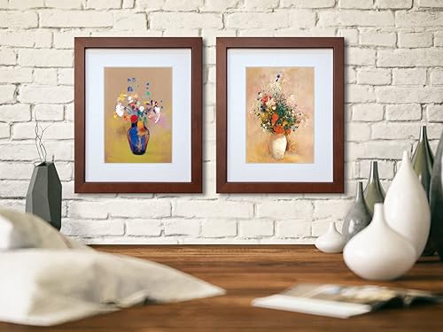 Miniatura 7 de Juego de 2 portarretratos de 8 x 10 pulgadas, hechos de madera maciza con cristal real, para fotos de 5 x 7 pulgadas con paspartú o de 8 x 10