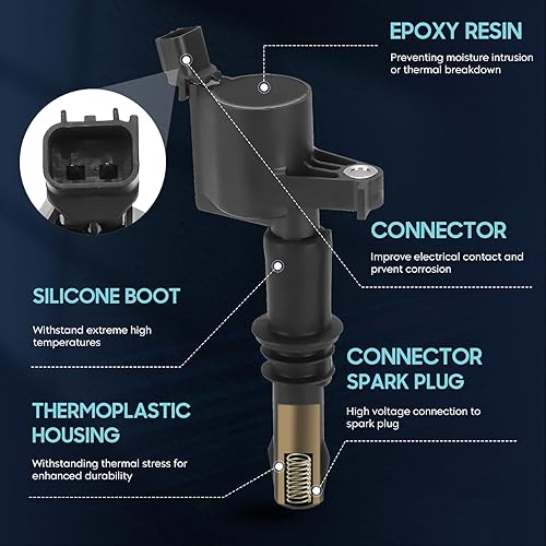 Miniatura 10 de Paquete de 8 bobinas de encendido y 8 bujías de iridio compatibles con Ford Expedition F-150 F250 F350 Super Duty Lincoln Navigator Mark LT 5.4L