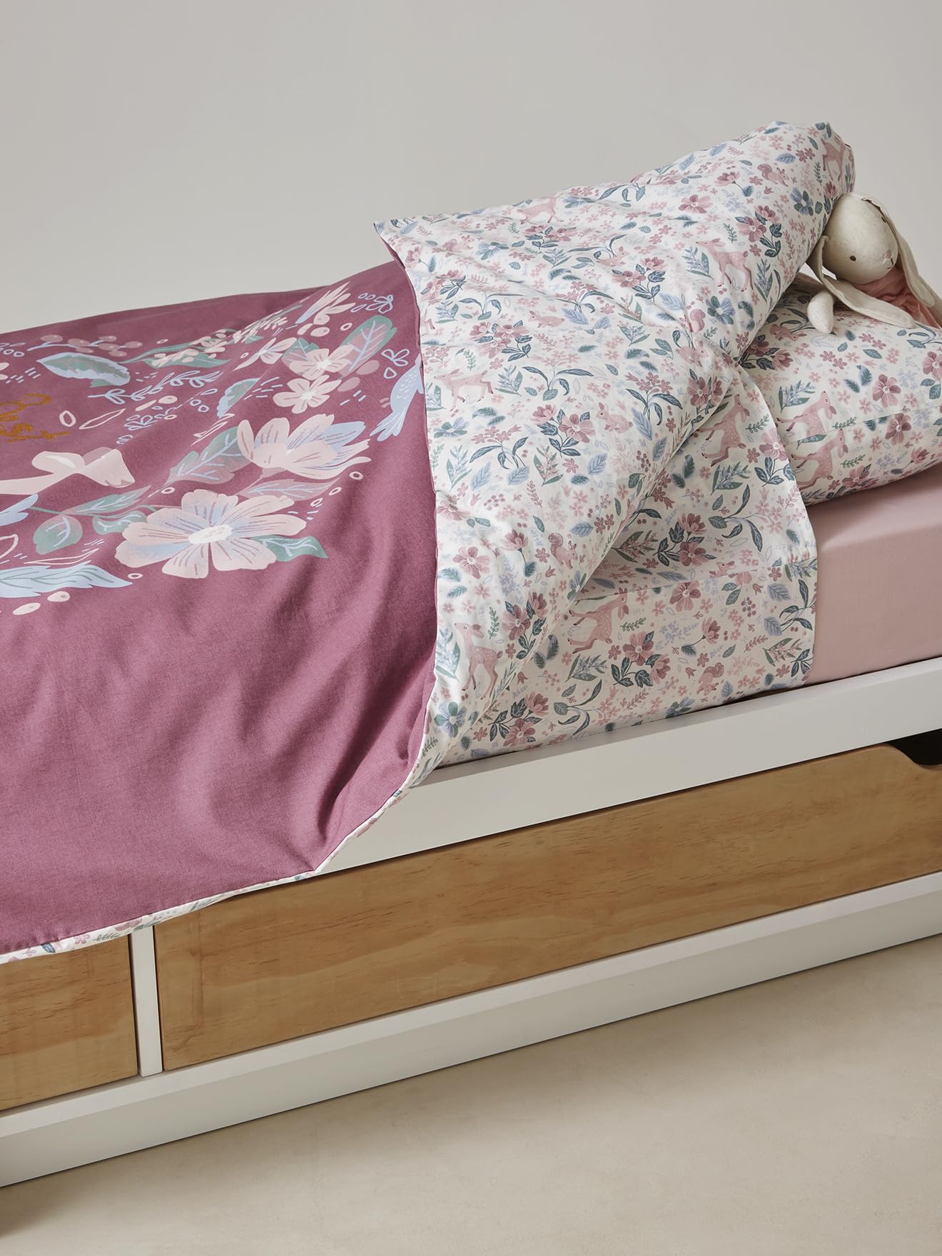 VERTBAUDET Parure Enfant Magicouette Victoria Prune 140X200