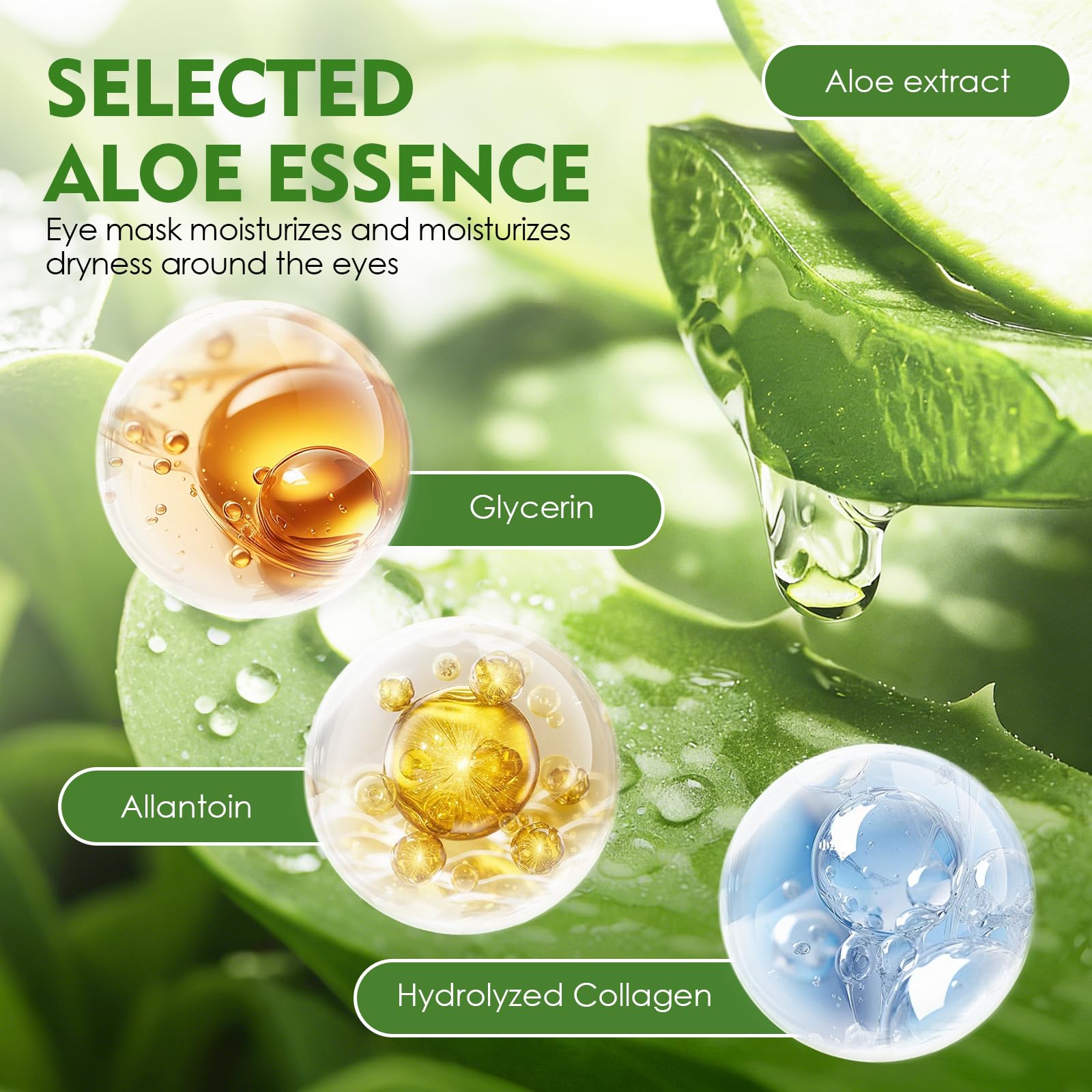 60 Patchs Yeux à L’Aloe Vera Et CollagèNe,Patch Yeux Anti Cernes,Soin Hydratant Et Nourrissant,RéDuire Rides,Fatigue,Et Les Poches,Soin Nourrissant Pour Le Contour Des Yeux,Soins Visage
