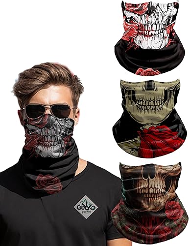 Neck Gaiters,Sun UV Protection Seamless Skull Bandanas,Gator Joker Face Cover Scarf Mask for Men Women outdoor sports