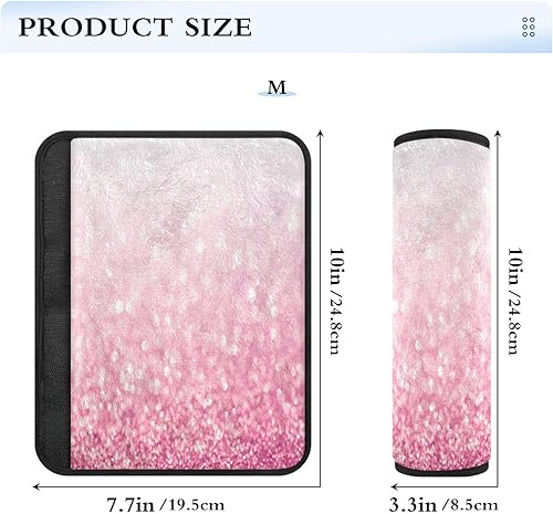 Miniatura 8 de Cojín suave del cinturón de seguridad del coche del brillo blanco y rosa, protector del cinturón de seguridad, cubierta acolchada del cinturón de