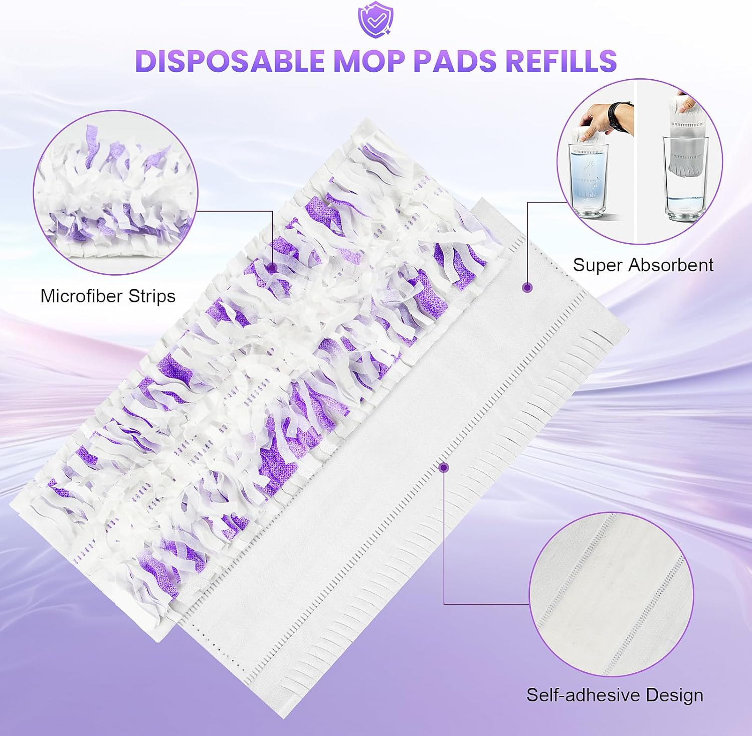 25 Pack Disposable Mop Pads for PowerMop™ Multi-Surface Floor Mop, Mopping Pad Refills for Floor Cleaning
