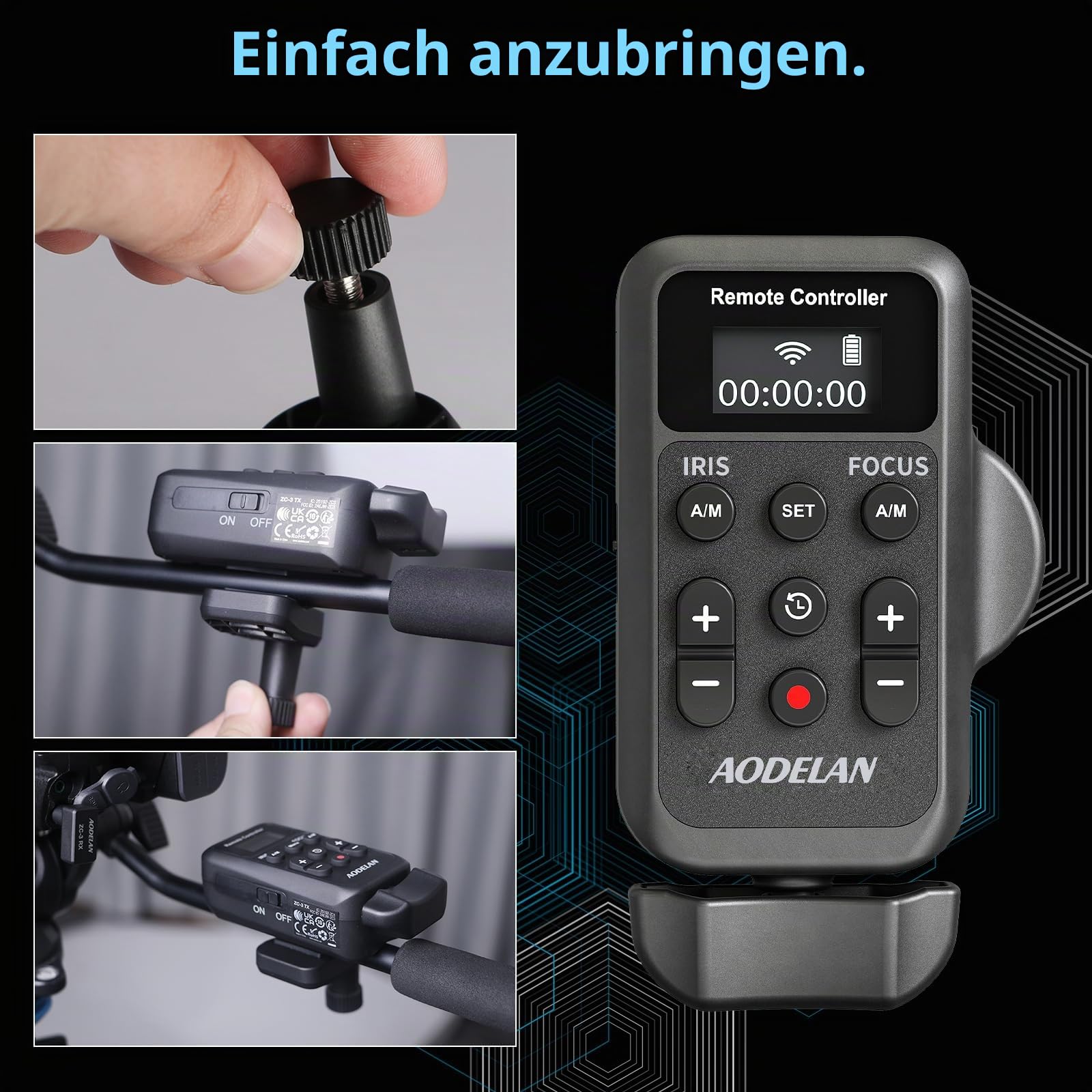 AODELAN Lanc Camcorder Wireless Zoom Controller für Sony und Canon Videoaufnahmen Fernbedienung mit 2,5 mm Klinkenkabel, Fokus, Iris für Canon Vixia HF G40, G50, G70, G60, XA11, XA50