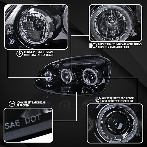 Miniatura 3 de Autozensation Compatible con Volkswagen Golf MK5  Rabbit 2006-2008, Volkswagen Jetta 2006-2010, conjunto de faros delanteros izquierdo + derecho,