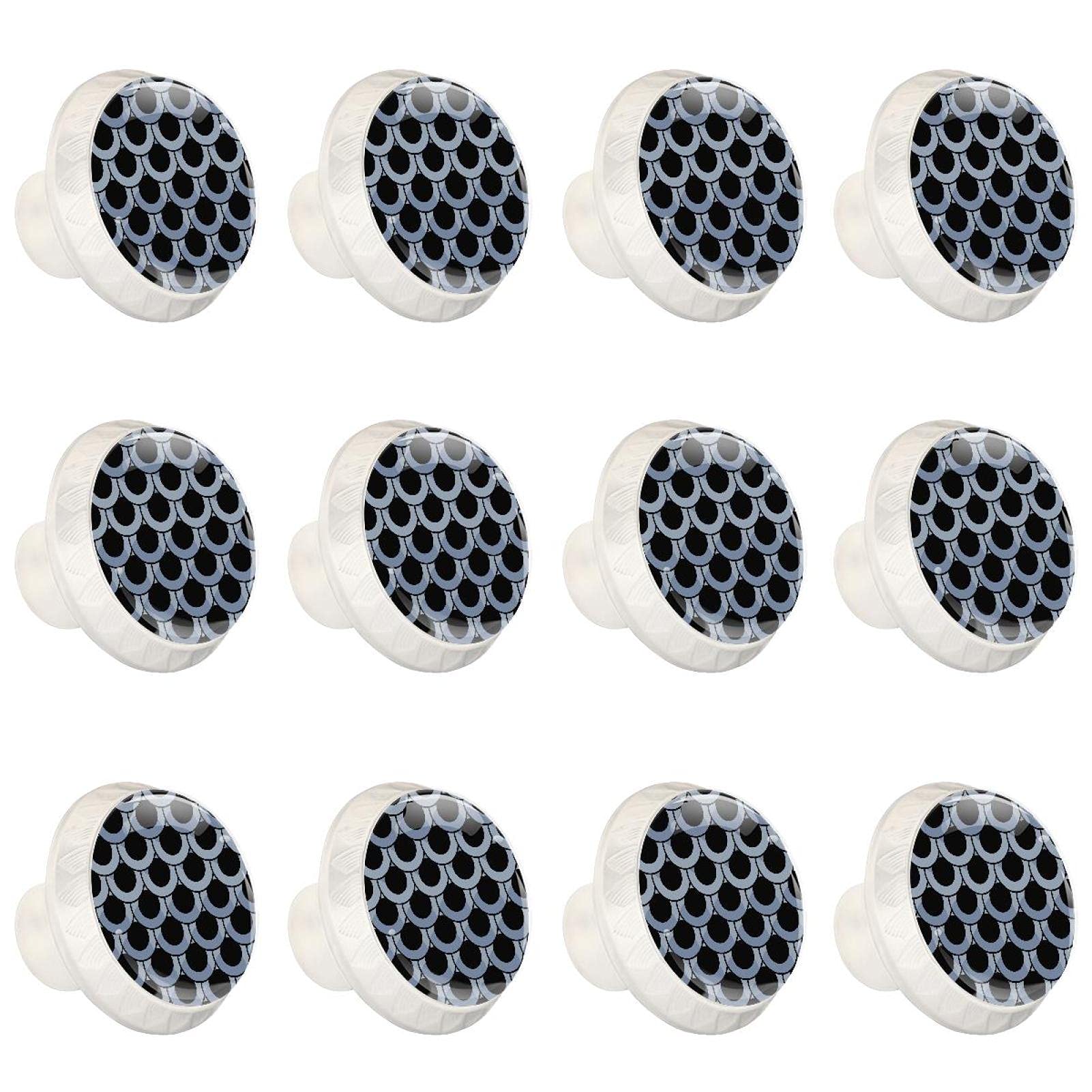 Boutons de cuisine sirène noir lot de 12 poignées ergonomiques pour tiroirs de placard