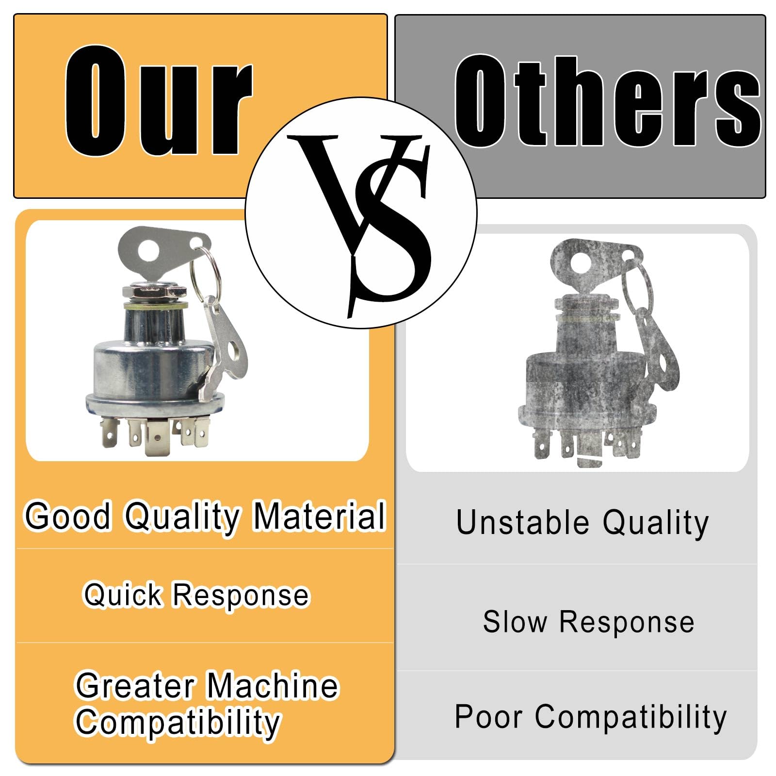 Ignition Key Switch E7NN11N501AB 65572 Compatible With Ford 2000 3000 4000 5000 2600 3600 4600 6600 6700 7600 - Foto 5