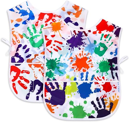 Miniatura 8 de 2 Pcs kids painting apron, toddler smocks for painting Waterproof smocks for kids, art kids apron for painting