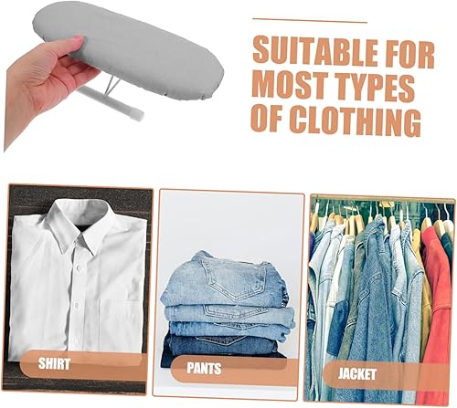 Miniatura 8 de MERRYHAPY Tabla de planchar plegable con soporte de hierro, tabla de planchar portátil con cubierta resistente al calor, pequeña tabla de planchar