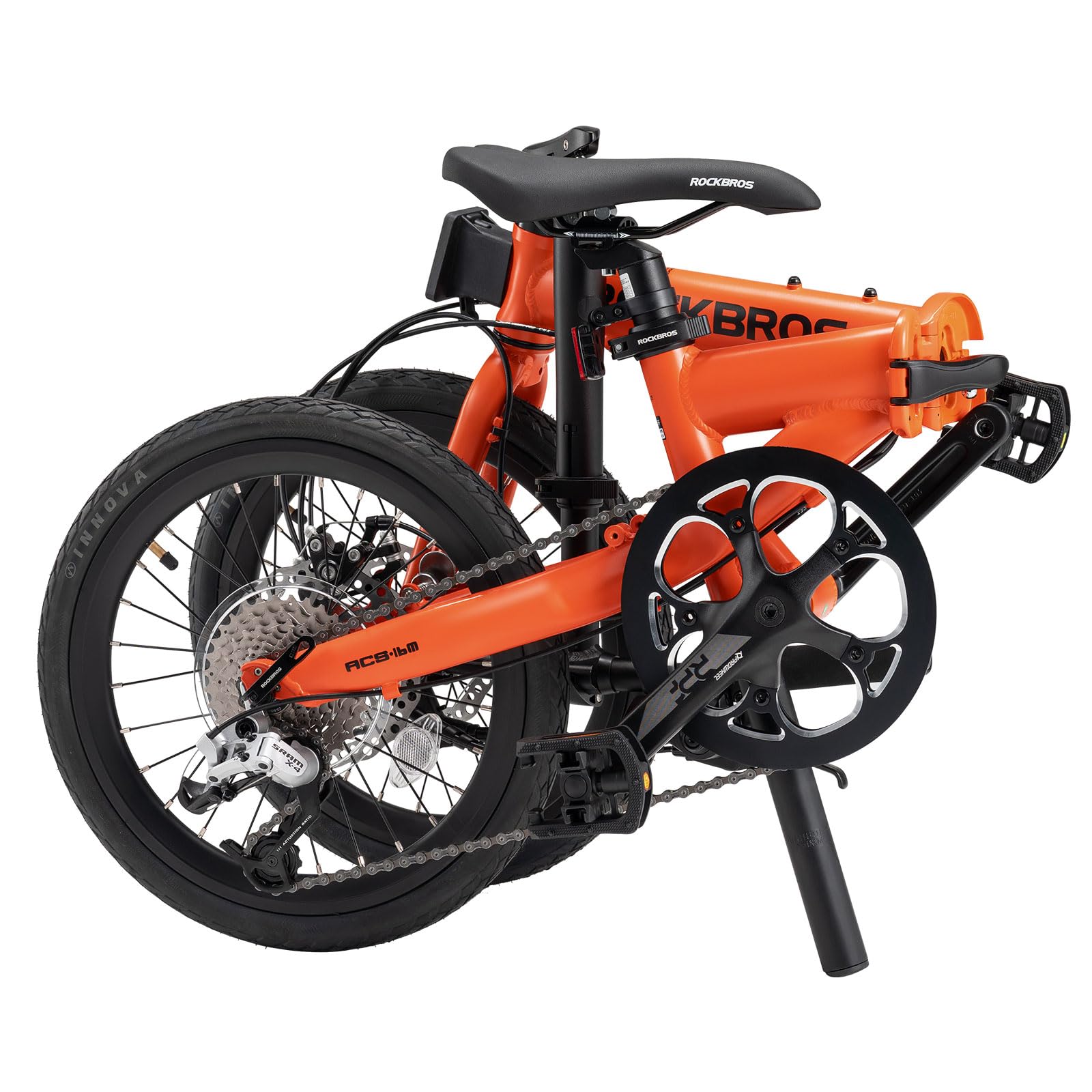 ROCKBROS Bici Pieghevole 16 Pollici in Alluminio, 9 Velocità, Freni a Disco, Ultraleggera, Unisex, Bicicletta Pieghevole per Attività all'Aria Aperta e Pendolarismo Lavorativo