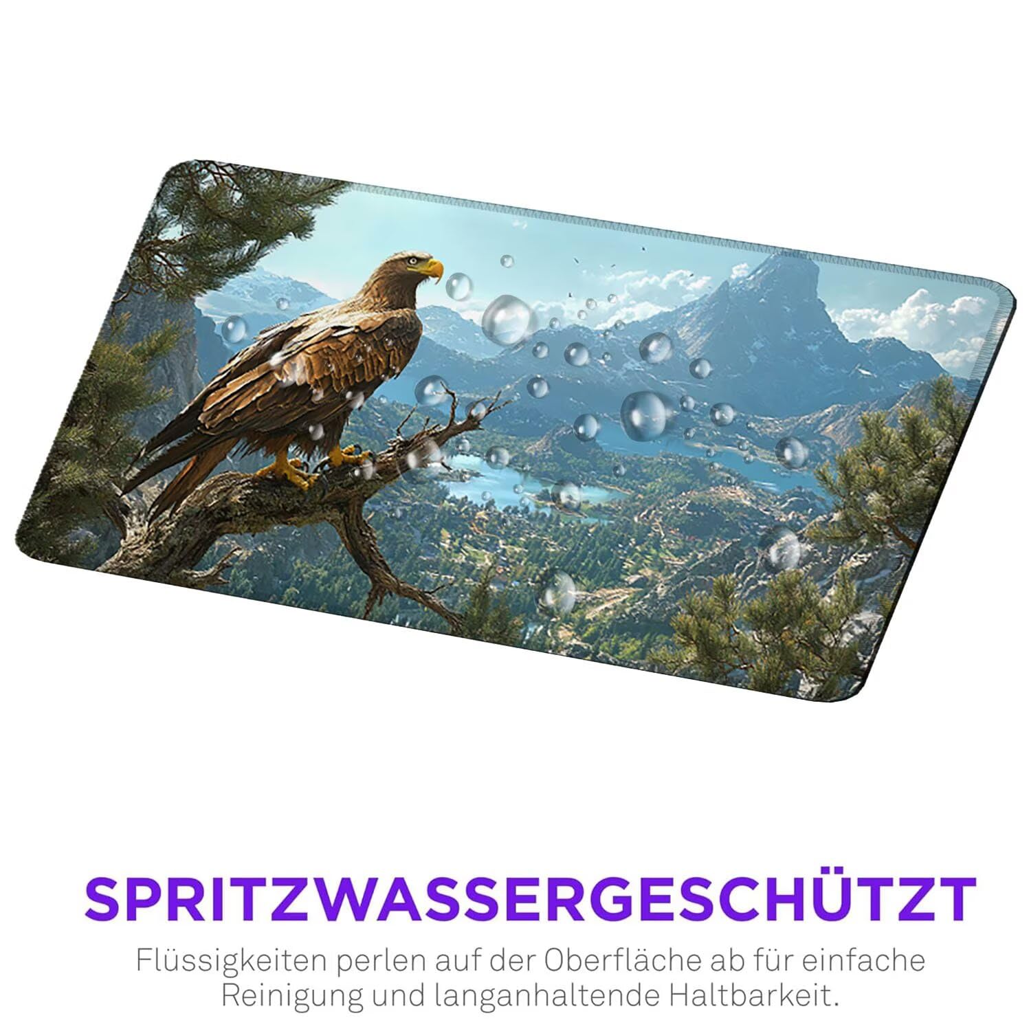 Podkładka pod mysz do gier, 1600 x 800 mm, XXL, duża gamingowa podkładka pod mysz, wodoodporna podkładka pod mysz, długa podkładka na biurko z przeszytymi krawędziami, mata na biurko z gumową podstawą