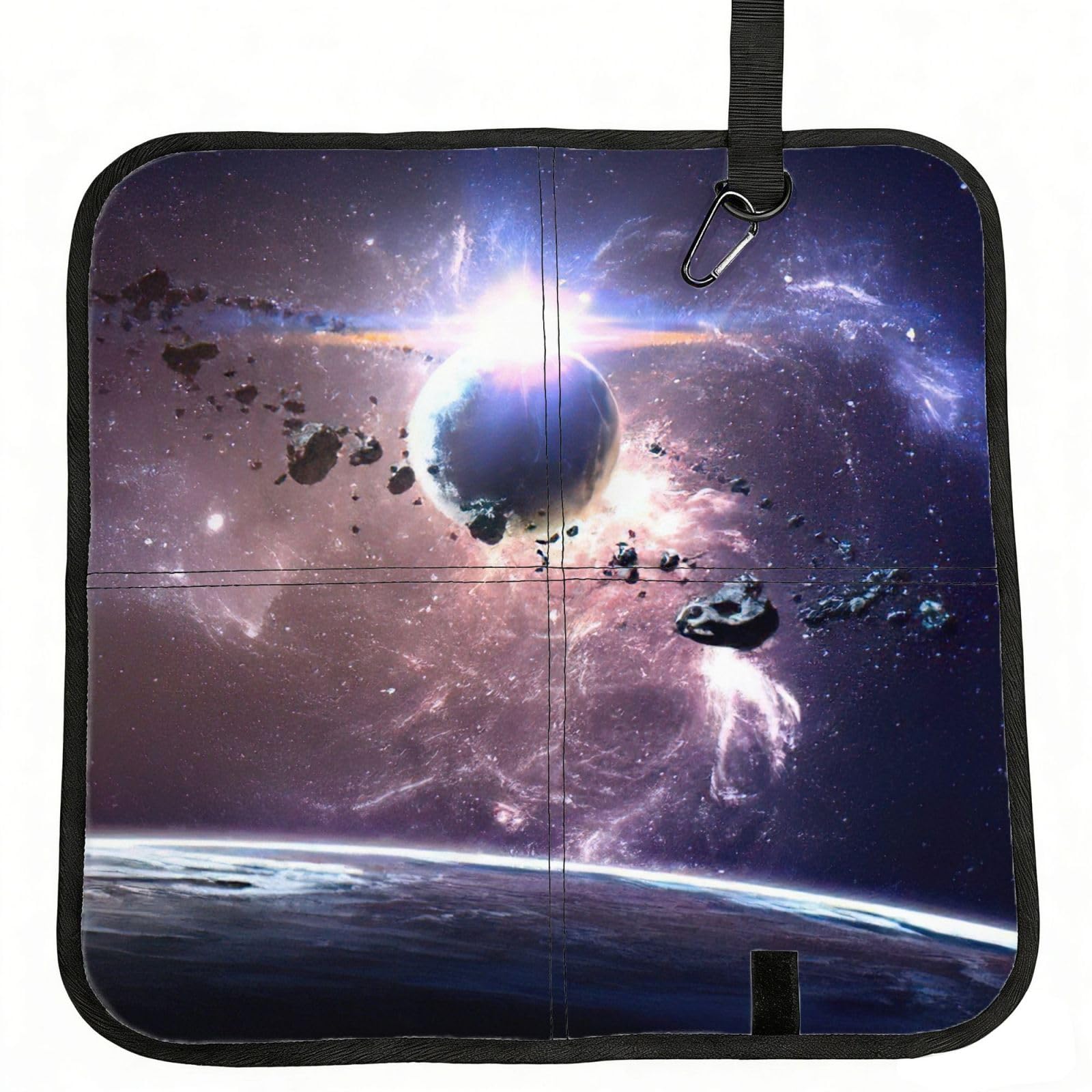 bghdfa Earth And Moon Print Outdoor Sitting Mat Waterproof Oxford Cloth Seat Cushion Folding Foam Camping Seat For Picnic
