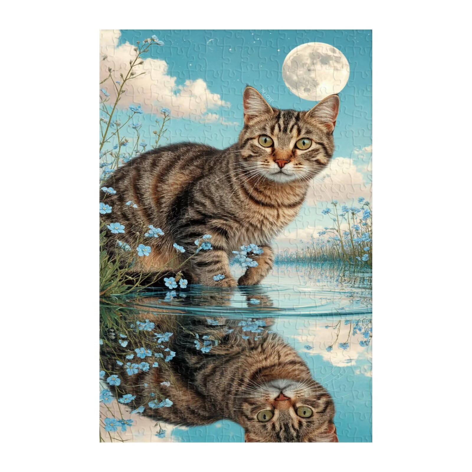 Puzzle 1500 Pezzi, Gatto Luna Puzzles, Gioco Educativo Sviluppare Osservazione e Logica, Puzzle 1500 Pezzi per Adulti