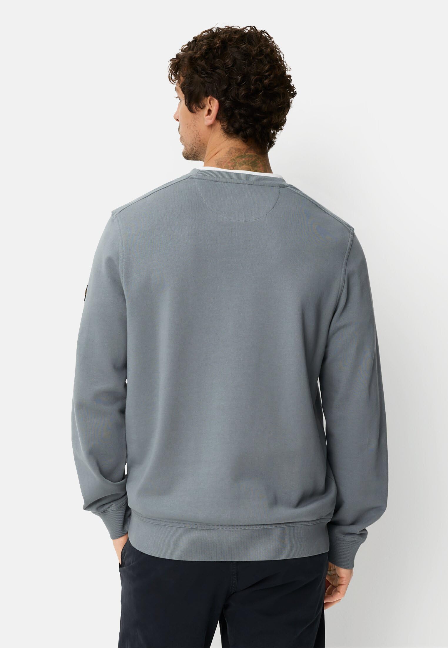 camel active Herren Sweatshirt mit Details | Gemütliches Sweatshirt mit Rundhalsausschnitt aus reiner Baumwolle für Freizeit und Alltag