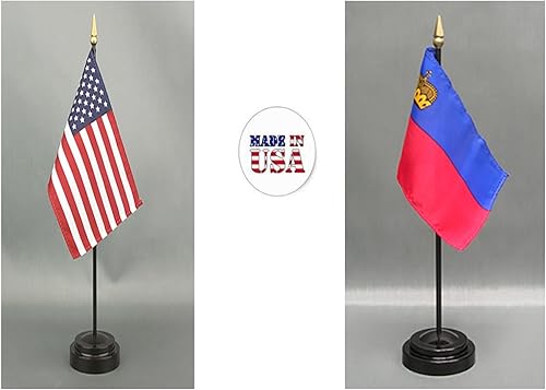 Miniatura 12 de Juego de banderas de escritorio de Afganistán, hecho en Estados Unidos, de rayón de 4 x 6 pulgadas, escritorio de oficina y pequeñas banderas