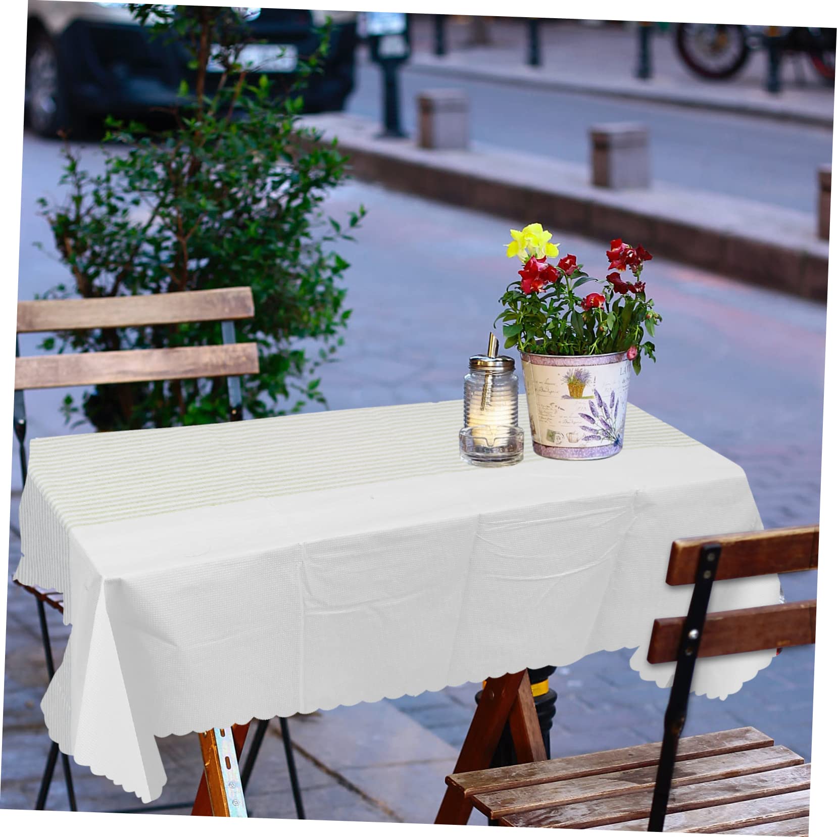 Unomor Set of 10 Faux Tablecloths Disposal PVC Waterproof Oil-Proof Stain-Resistant Picnic c