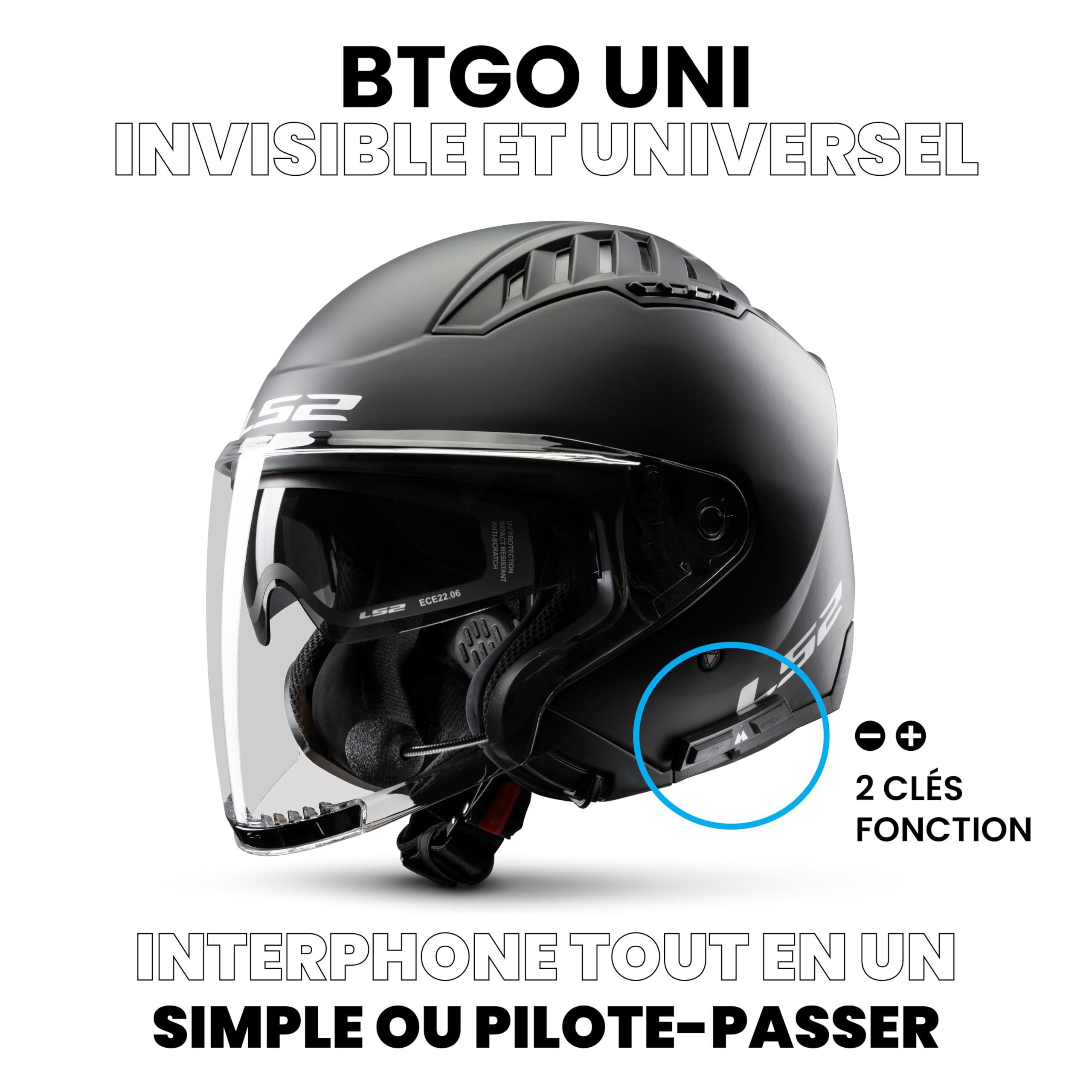 Midland BT GO Uni C1310.01, Intercom Bluetooth Pour Casque De