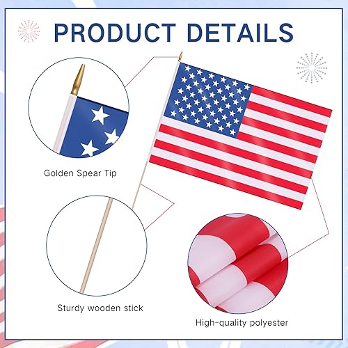 Miniatura 3 de Newwiee Bandera estadounidense para aula, 2 x 3 pies, resistente a la decoloración, bandera estadounidense grande con poste para pared interior y