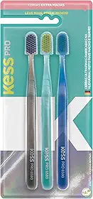 KESS Pack com 3 Escovas Dentais Pro Extra Macias
