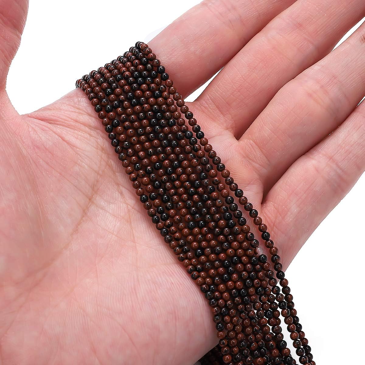 Natural Red Obsidian Stone Round Loose Semi Gemstone Beads for Jewelry Making 2-2.5mm 38cm/Strand Red Obsidian 2-2.5mm