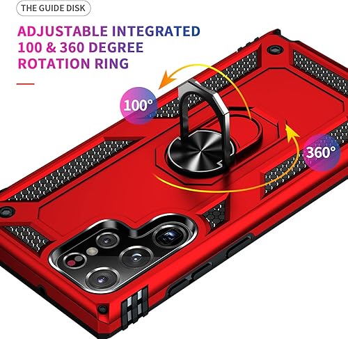 Miniatura 27 de ADDIT Funda de teléfono para Samsung Galaxy S22 Ultra Funda Samsung S22 Ultra, grado militar, resistente, con anillo de soporte, soporte magnético