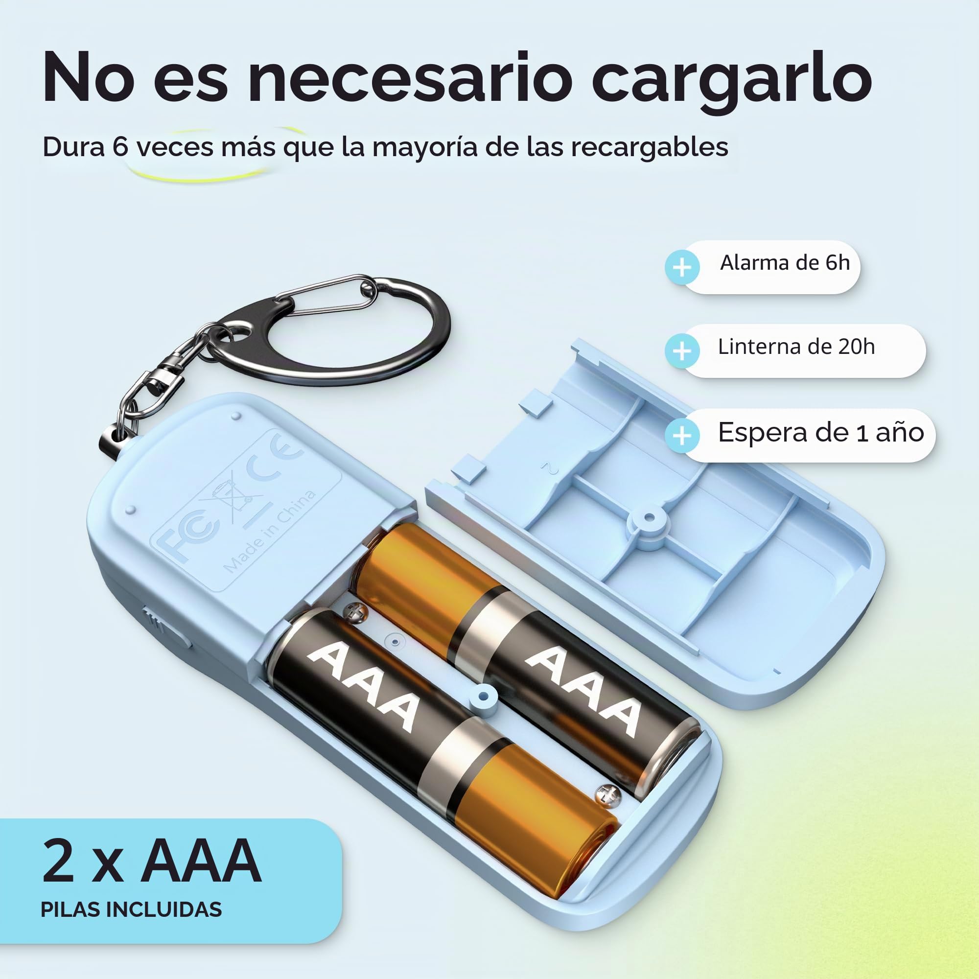 WETEN - Llavero de alarma personal de autodefensa - 130 dB con luz LED - Alerta de emergencia llavero silbato para mujeres, hombres, niños, personas mayores y corredores