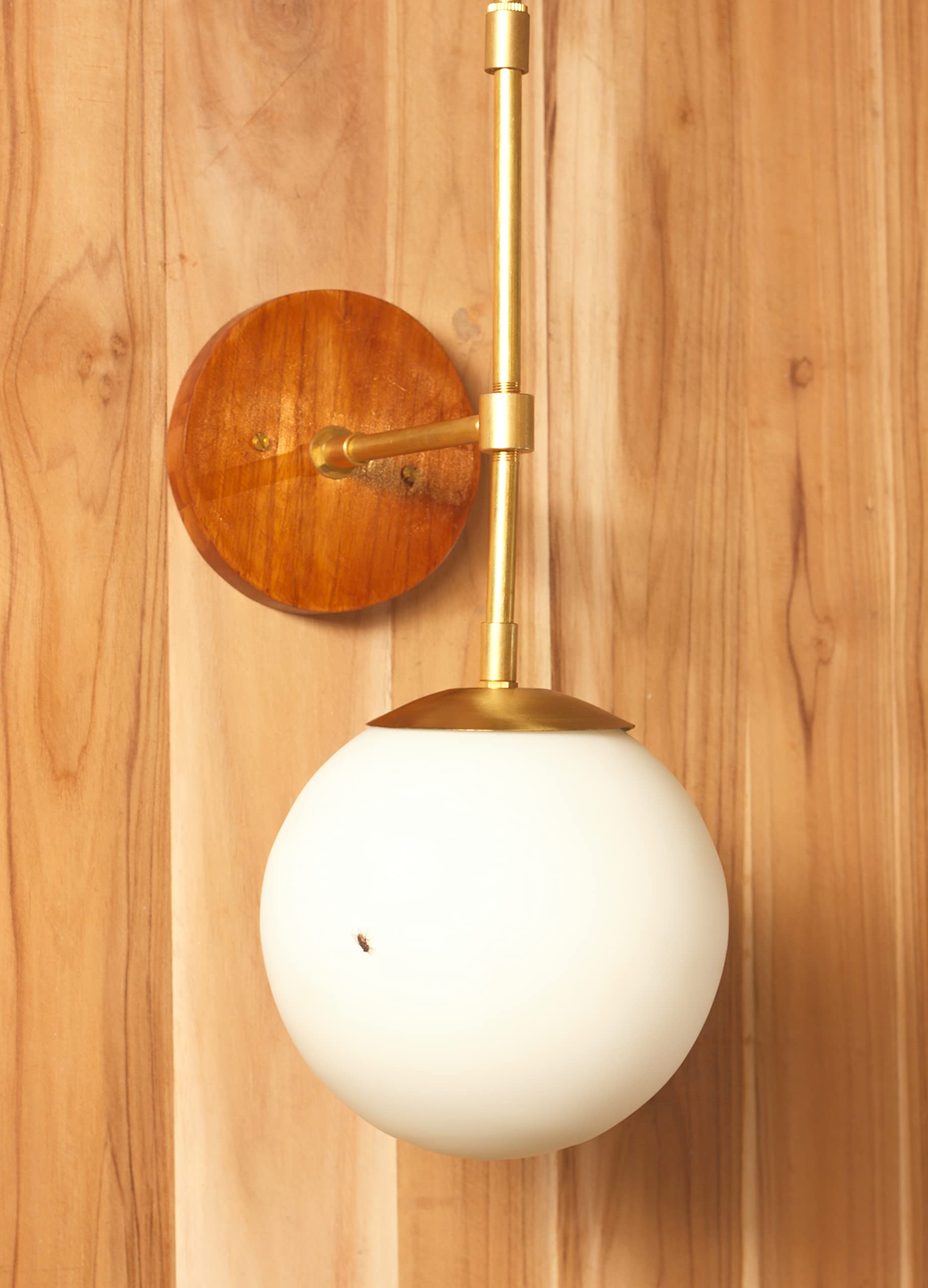 SMOKESTACK WORKS Glazed-Moon Brass Wall Light Downward Facing. Wall Decor