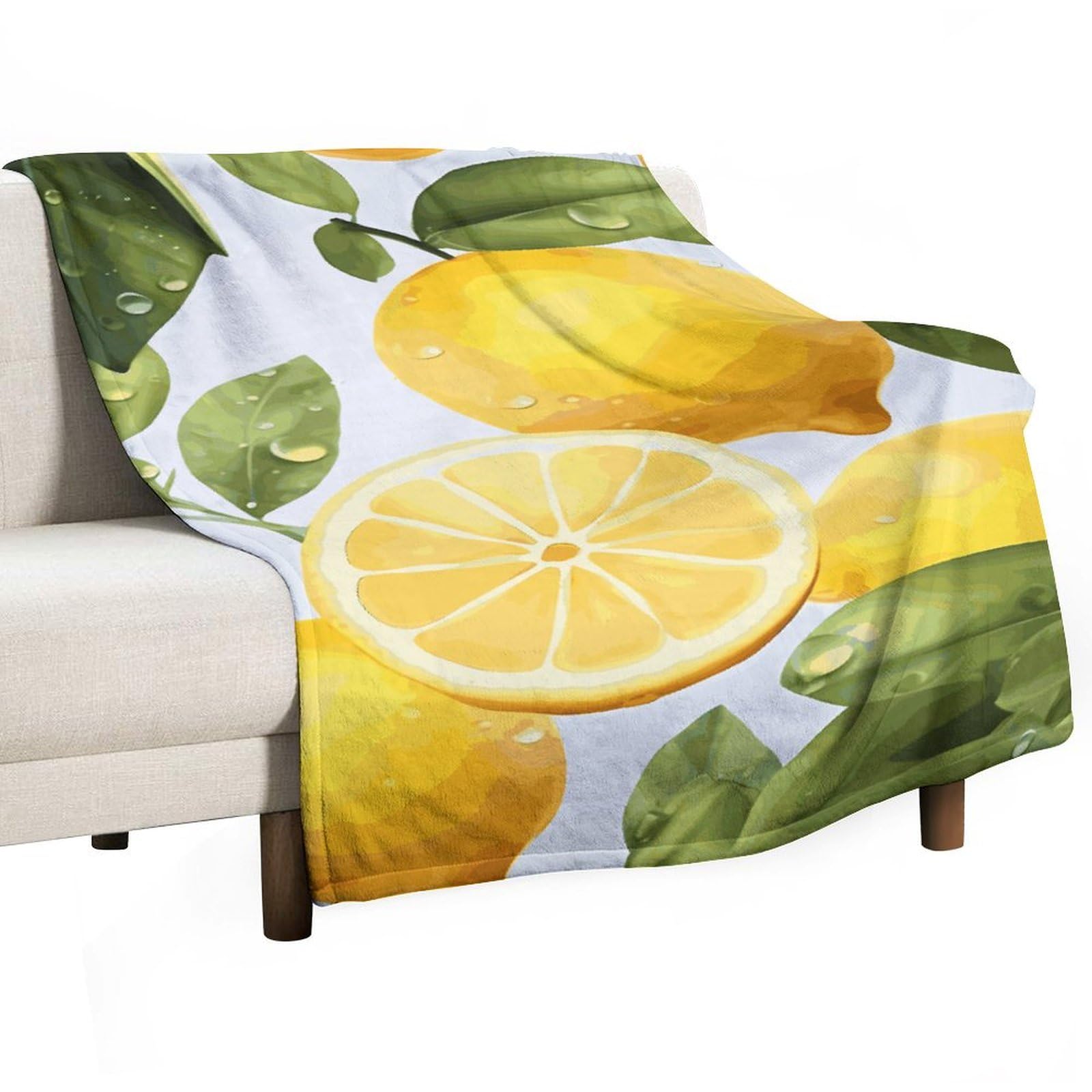 Couverture flanelle citron jaune contre le froid plaid doux léger