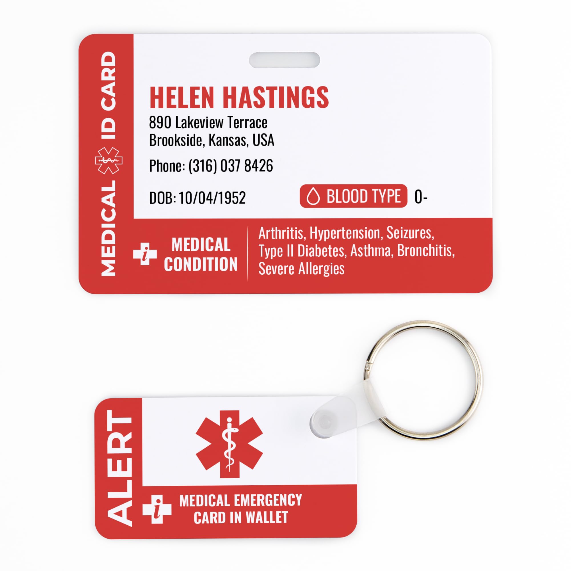 Amazon.com : Custom Medical ID Card (Advanced) - Custom Printed