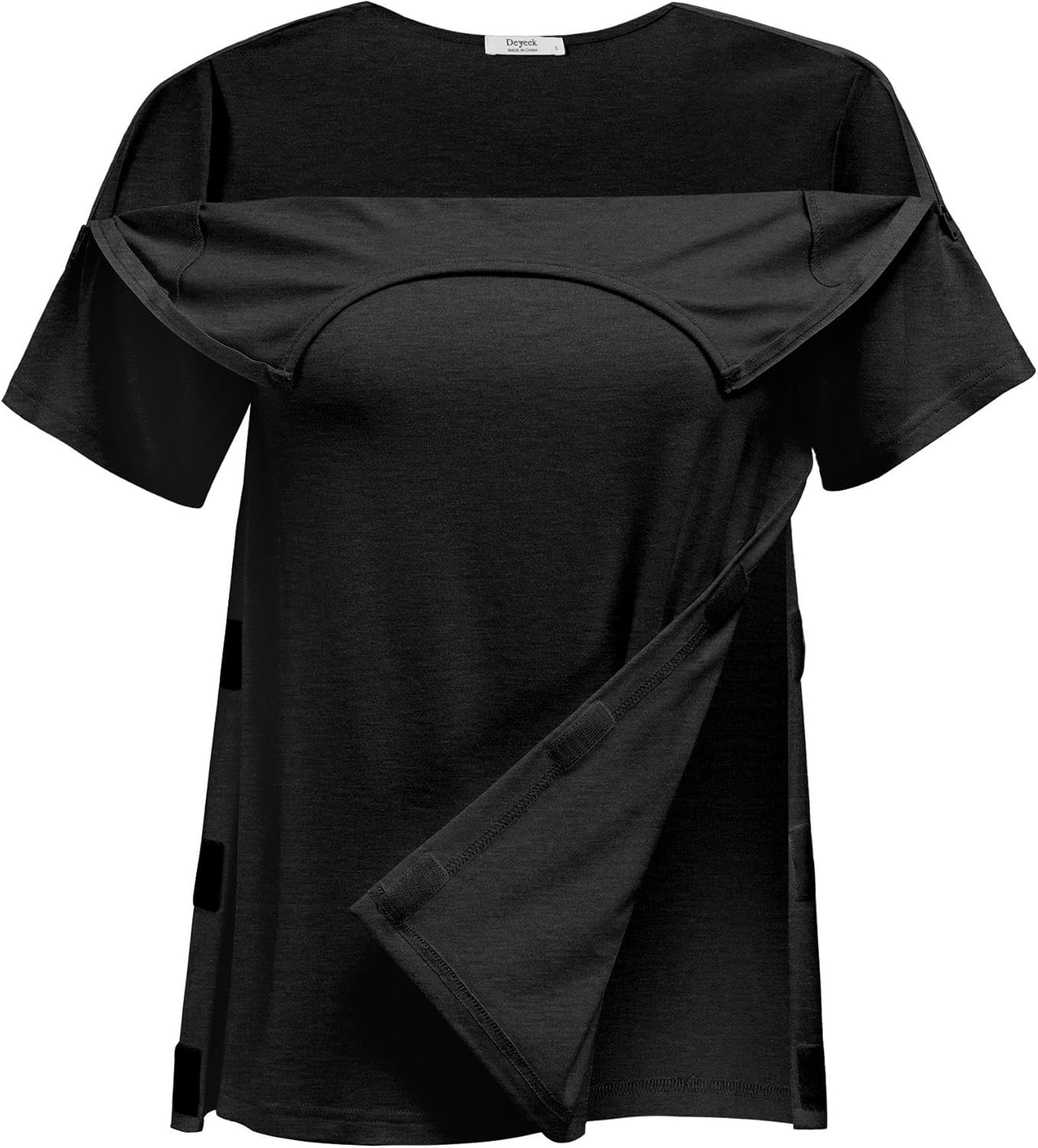 Deyeek Post Surgery Shirts for Women with 2 Shoulder Half Zippers Chemo Port Shirt Side Tear Away Adaptive Clothing - Image 6