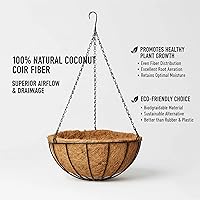 Vista 4 de Paquete de 4 macetas colgantes de metal de 8 pulgadas para exteriores, maceta colgante, soporte redondo y moderno, accesorio de jardín