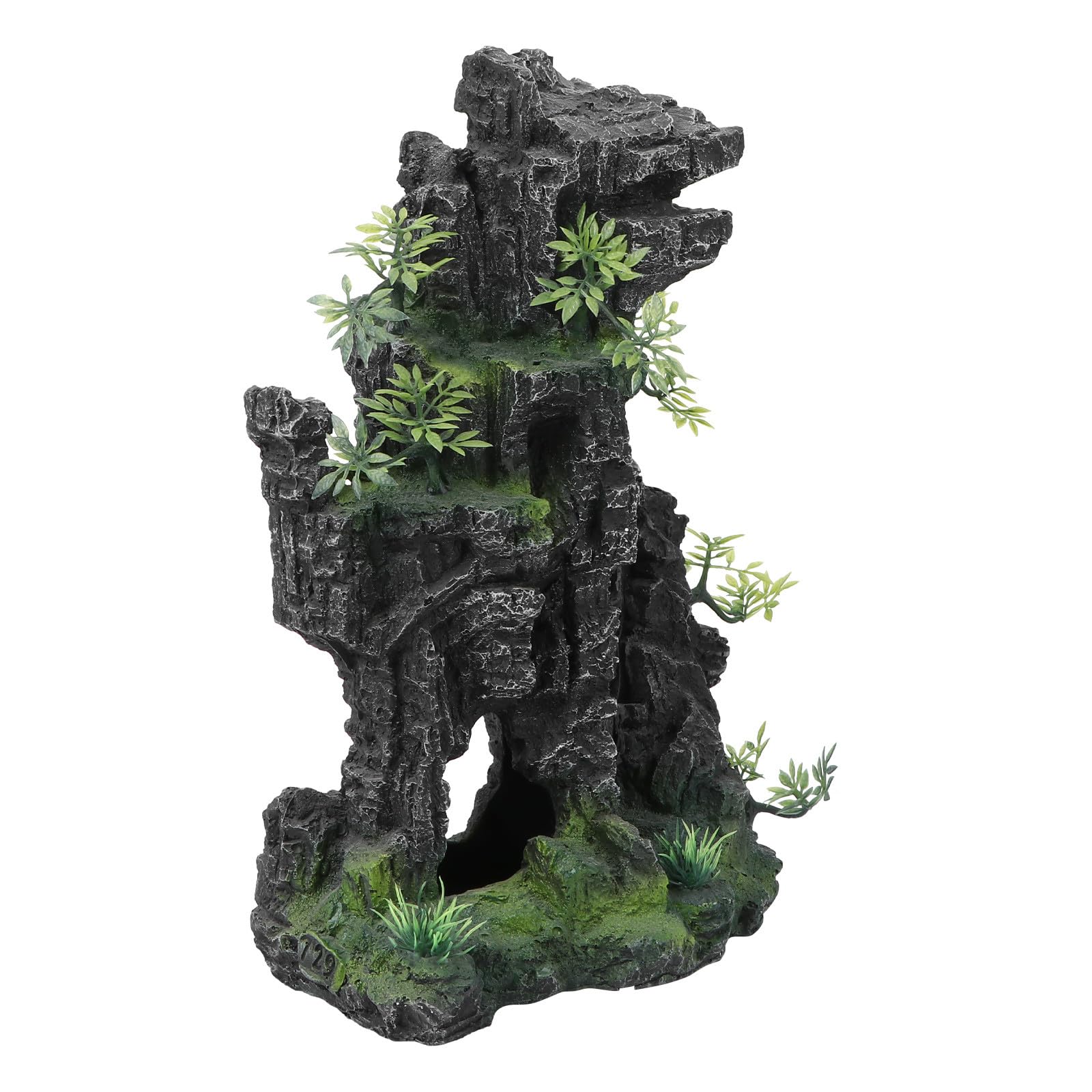 Aquarium Felsornament aus Bruchfestem Harz Realistische Steingarten Dekoration in Naturstein Optik Unbedenklich für Fische für Aquarium Landschaft und Schreibtisch Deko
