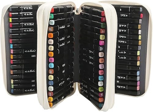 Miniatura 3 de Lbxgap Estuche organizador para rotuladores, 102 ranuras, gran capacidad, con práctico soporte portátil multicapa para lápices de acuarela