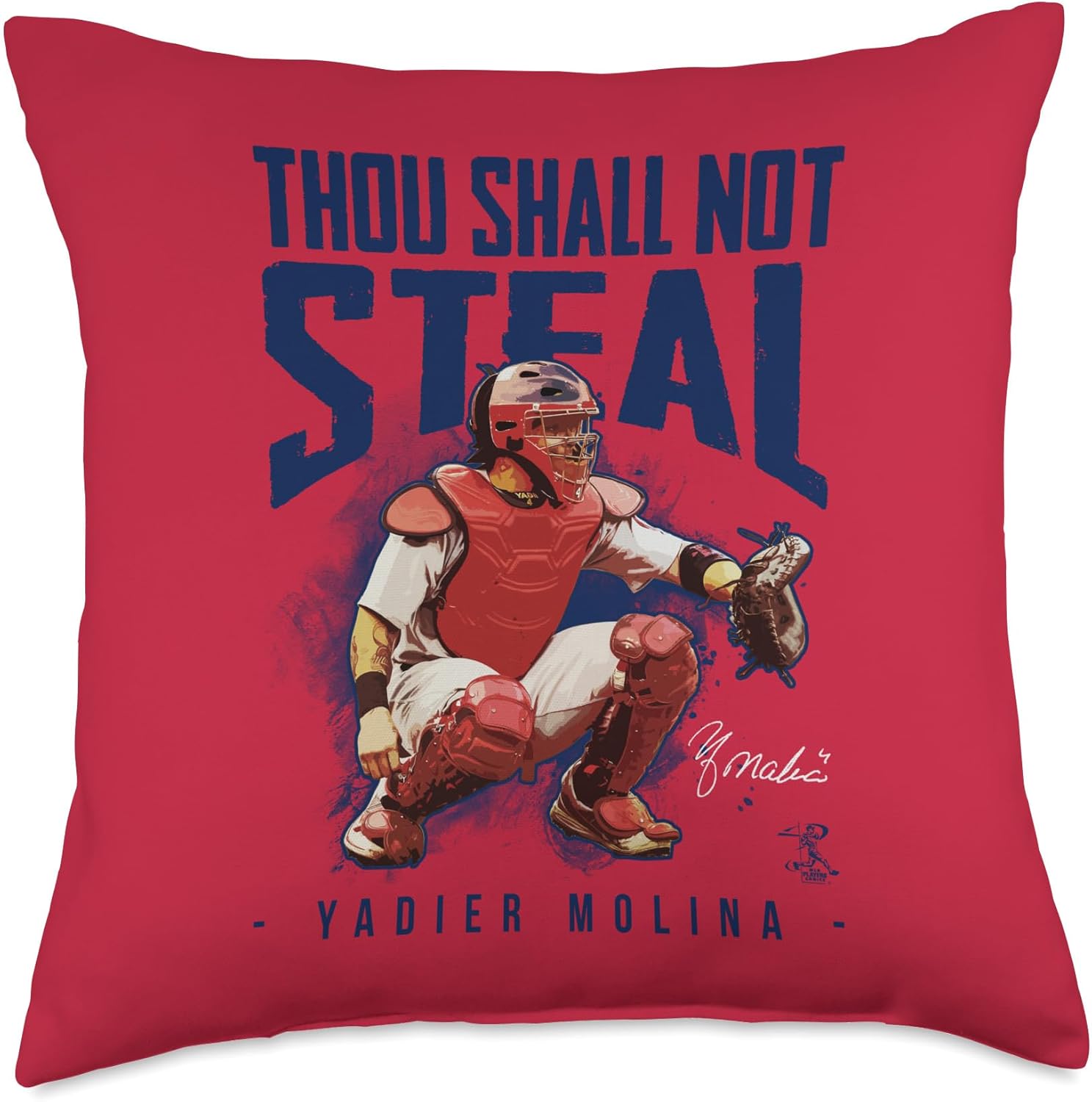 Yadier Molina Thou Shall Not Steal Throw Pillow