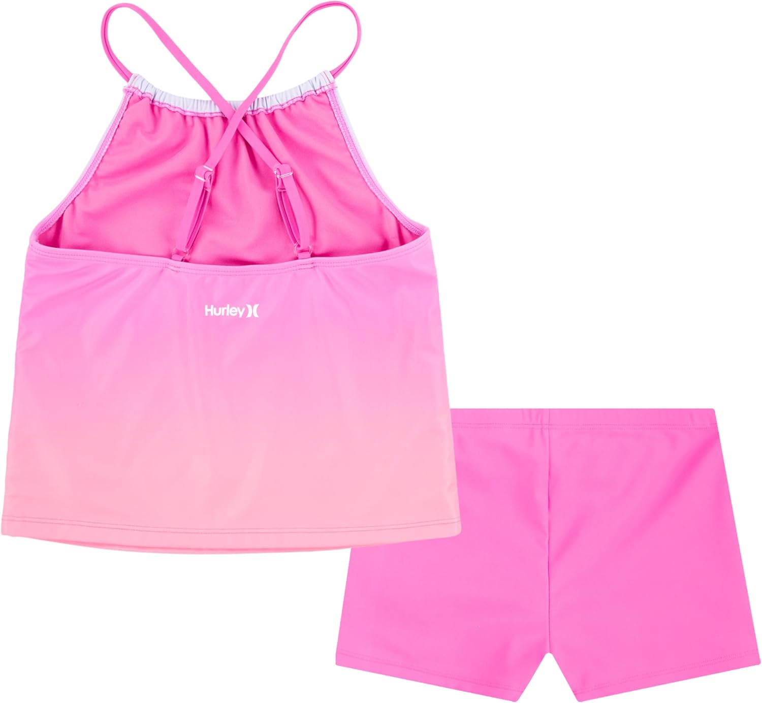 Hurley Girls' Boyshort Tankini 2-piece Swimsuit