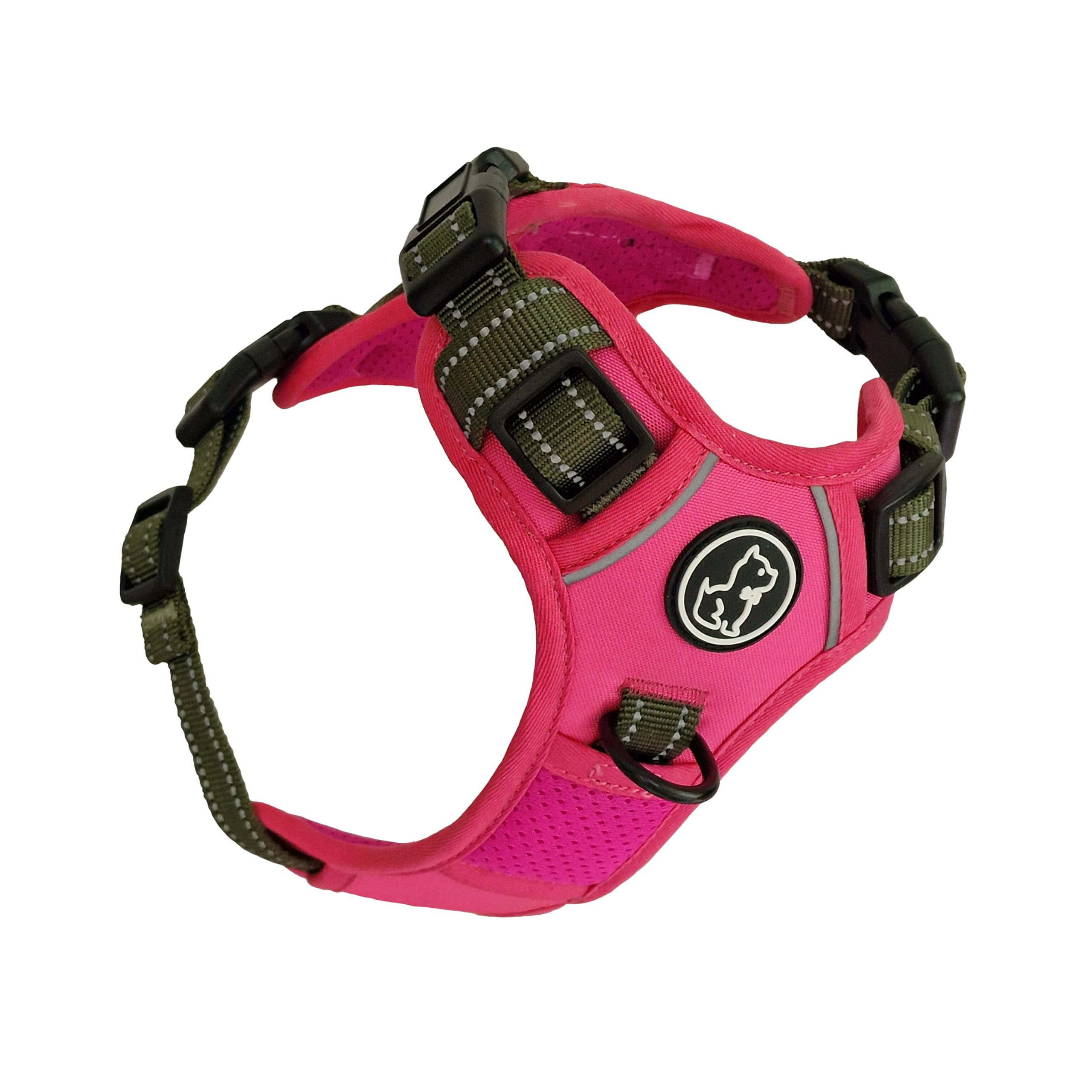 Barkridges® TruFit Comfort Dog Harness Adjustable Easy to Wear | No Pull Training | Chafing-Free | Safety Reflective | Comfortable Small Medium Large (Pink Green, XL - Deep Fit) — image 1