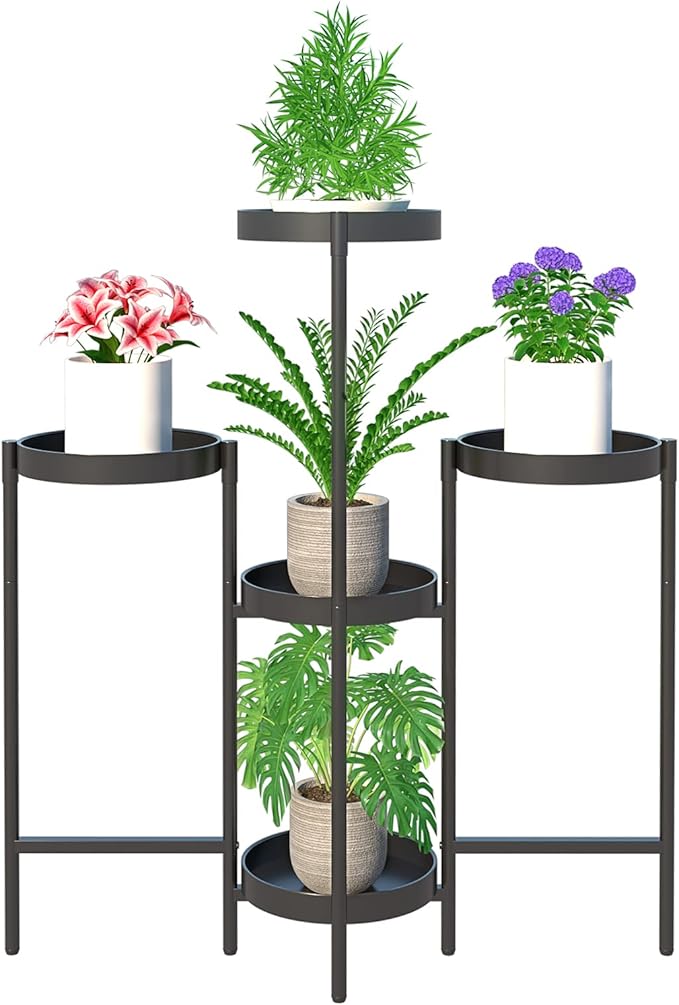Plant Stand Indoor Outdoor 5 Tier Metal Corner Plant