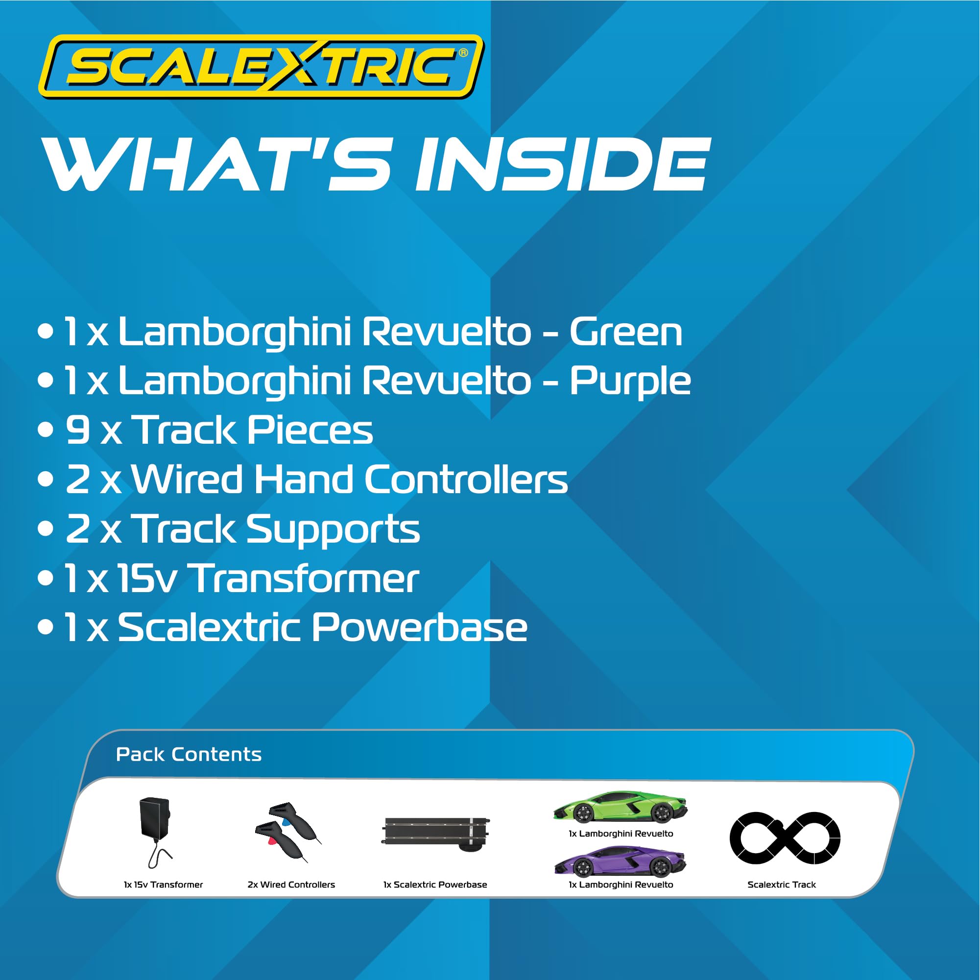 Scalextric Rennbahn-Sets für Kinder – C1457M Supercar Showdown – Lamborghini gegen Lamborghini – Elektrisches Rennset für Jungen & Mädchen ab 5 Jahren, Spielautomaten Spielzeug & Spiele
