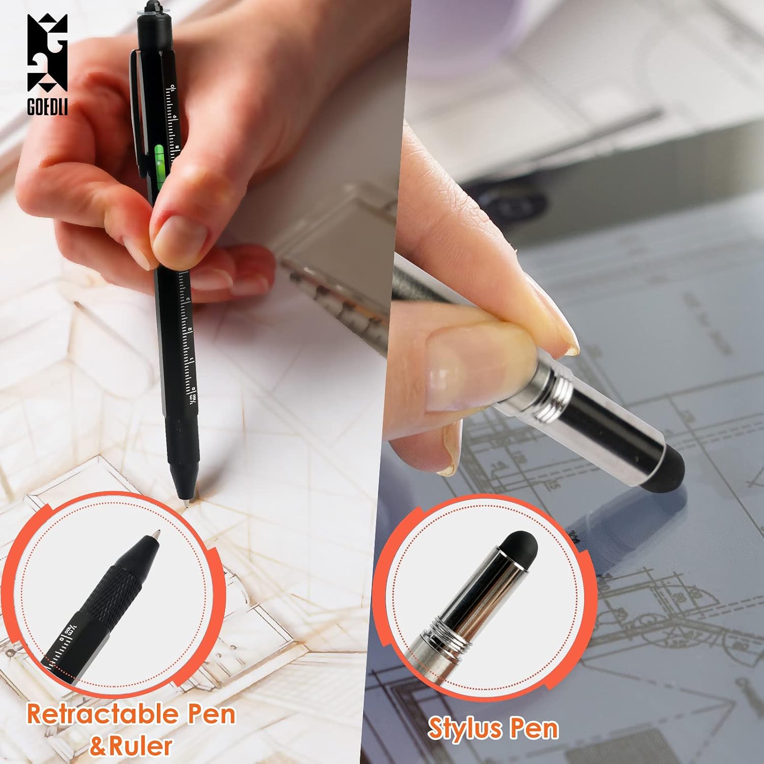 Multitool Pen Set - Unique Men's Stocking Stuffers Gifts for Him, Husband, Dad, Grandpa, Teens - Christmas Cool Gadgets