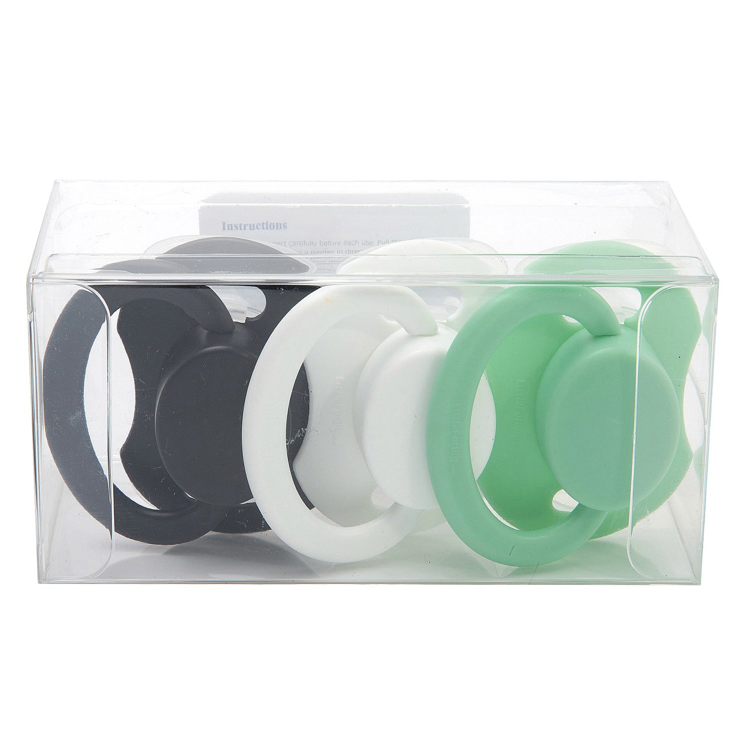 LittleForBig Bigshield Generation-II Big Sized Pacifier 3 Paci Pack - Black,White,Green