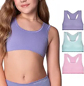 Kit 3 Sutiã Top INFANTIL Menina Sem Costura Selene Sortida
